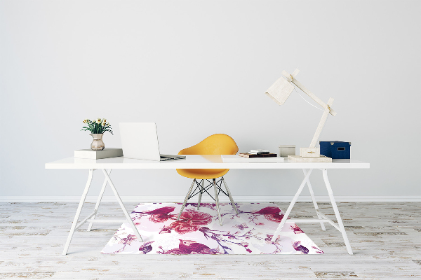 Tapis de chaise de bureau Oiseaux violettes