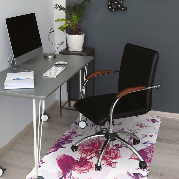 Tapis de chaise de bureau Oiseaux violettes