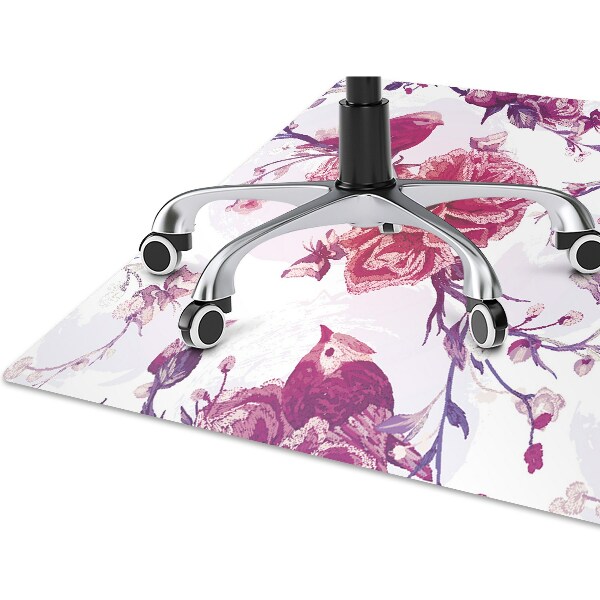 Tapis de chaise de bureau Oiseaux violettes