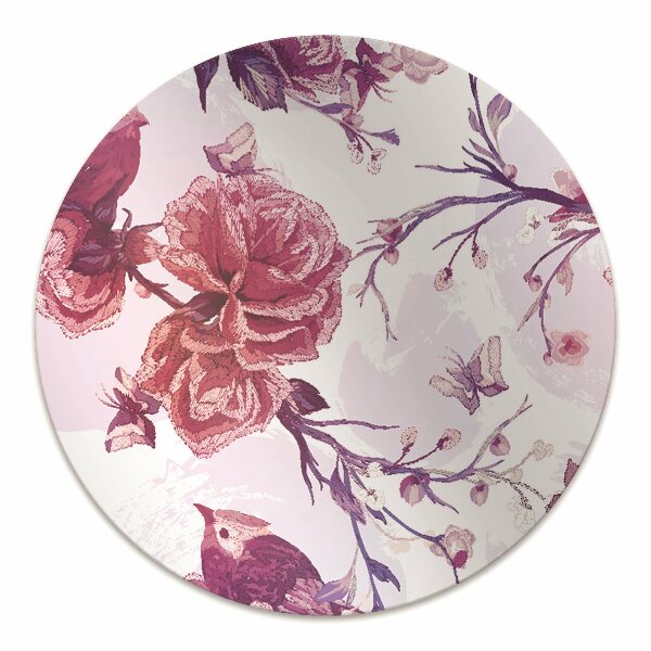 Tapis de chaise de bureau Oiseaux violettes