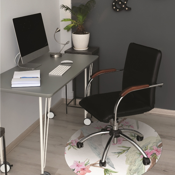 Tapis bureau Paon blanc