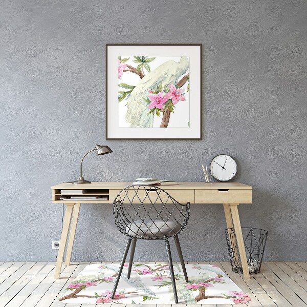 Tapis bureau Paon blanc