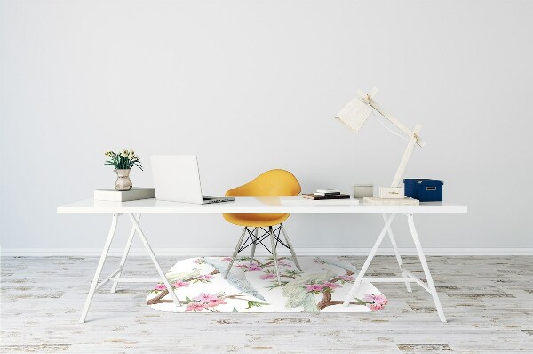 Tapis bureau Paon blanc
