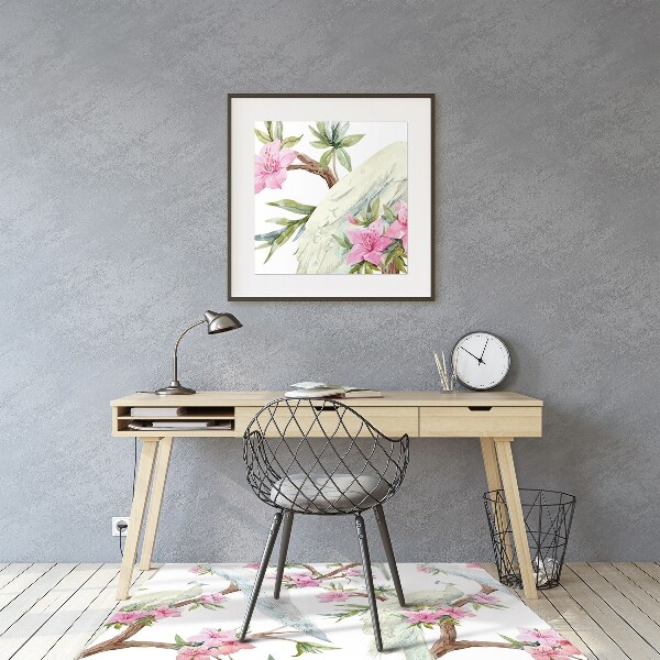 Tapis bureau Paon blanc