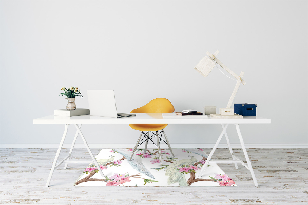 Tapis bureau Paon blanc