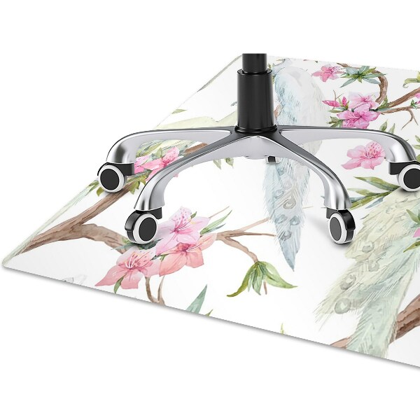 Tapis bureau Paon blanc
