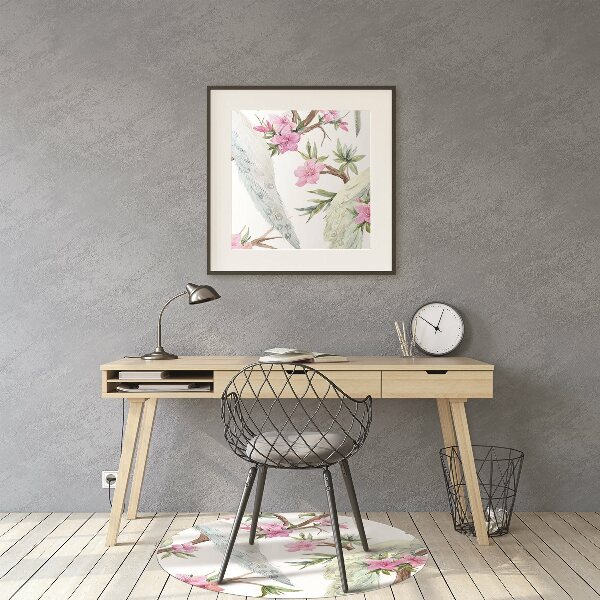 Tapis bureau Paon blanc