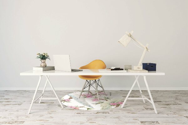 Tapis bureau Paon blanc