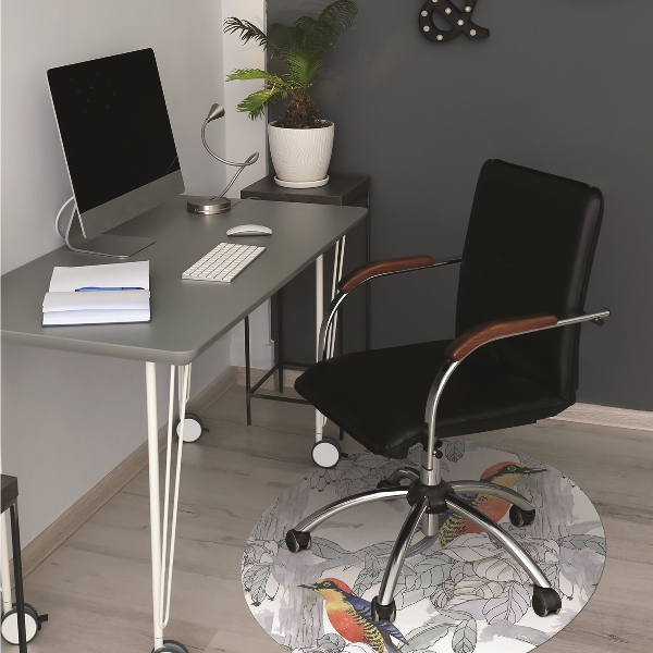 Tapis pour chaise de bureau Oiseaux peints