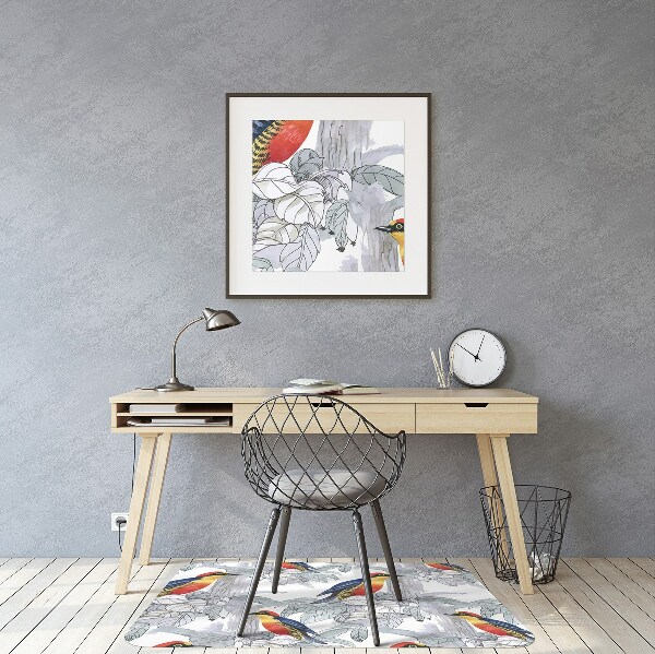 Tapis pour chaise de bureau Oiseaux peints