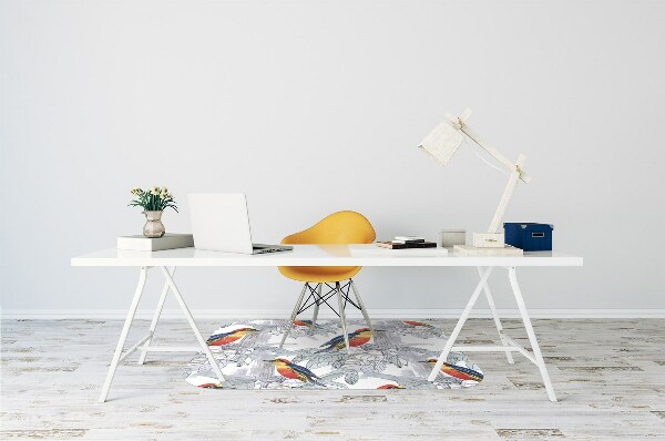 Tapis pour chaise de bureau Oiseaux peints