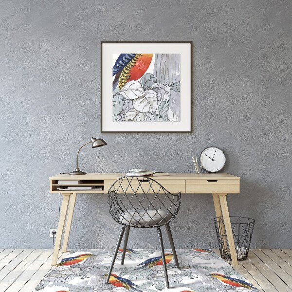 Tapis pour chaise de bureau Oiseaux peints