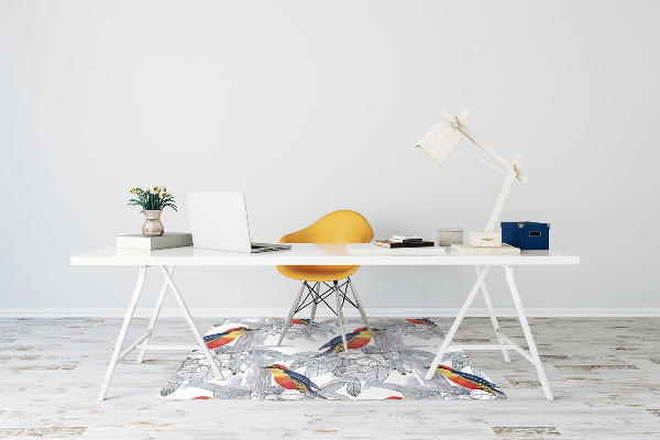 Tapis pour chaise de bureau Oiseaux peints
