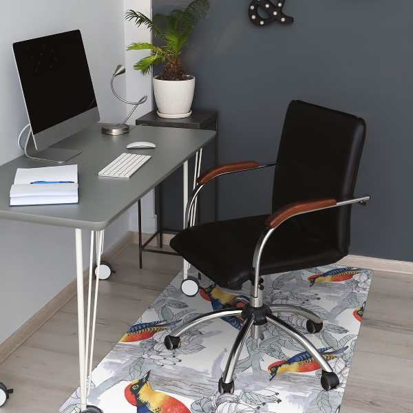 Tapis pour chaise de bureau Oiseaux peints