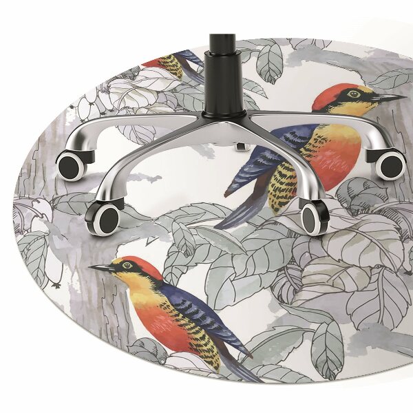 Tapis pour chaise de bureau Oiseaux peints