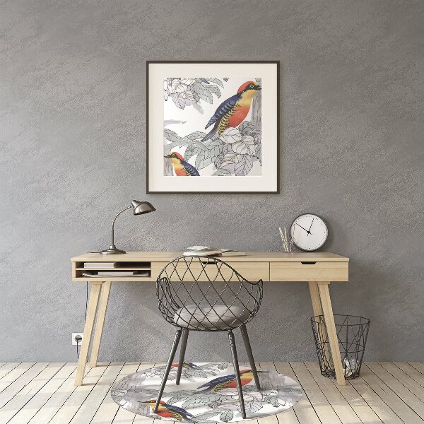 Tapis pour chaise de bureau Oiseaux peints