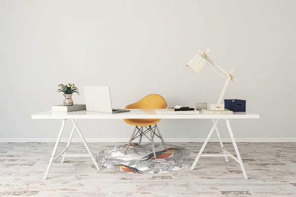 Tapis pour chaise de bureau Oiseaux peints