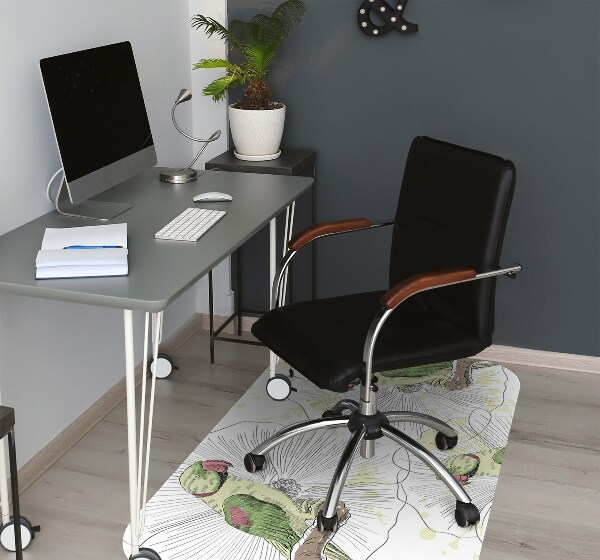Tapis pour chaise de bureau Perroquets verts