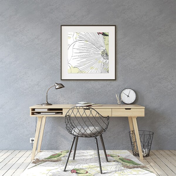 Tapis pour chaise de bureau Perroquets verts