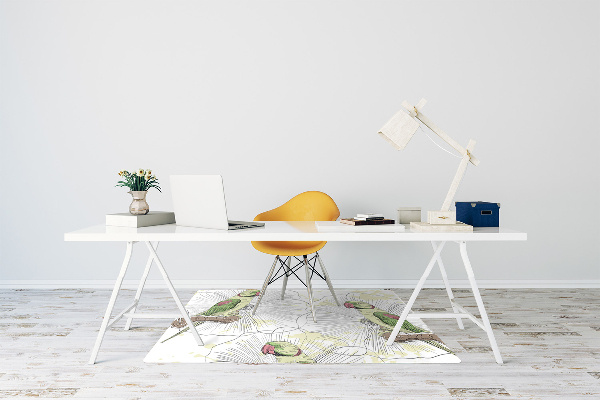 Tapis pour chaise de bureau Perroquets verts