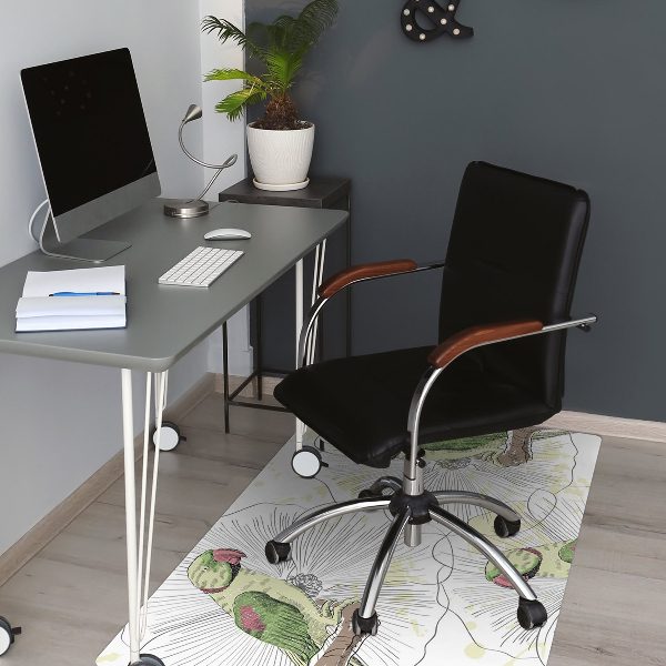 Tapis pour chaise de bureau Perroquets verts