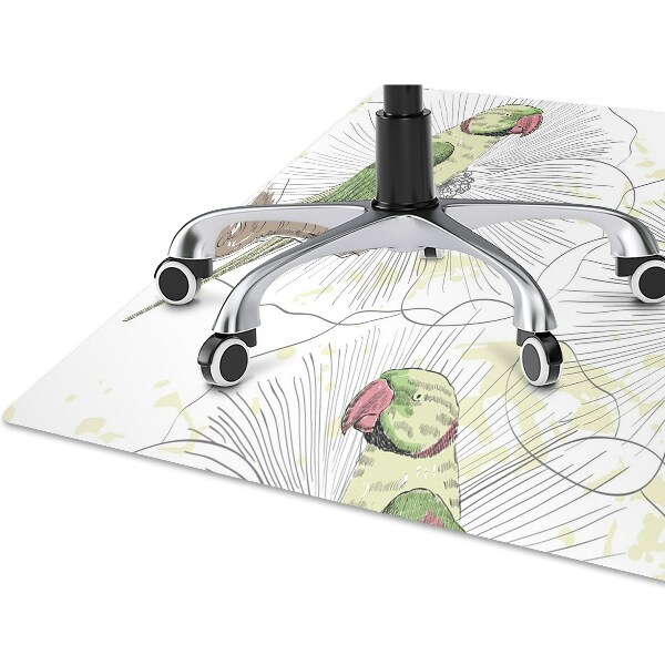 Tapis pour chaise de bureau Perroquets verts