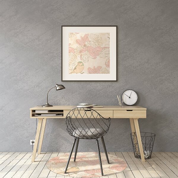 Tapis de chaise Oiseaux beige