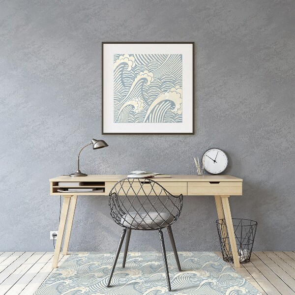 Tapis pour chaise de bureau vagues de l'océan