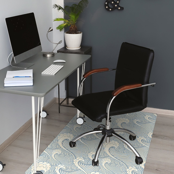 Tapis pour chaise de bureau vagues de l'océan