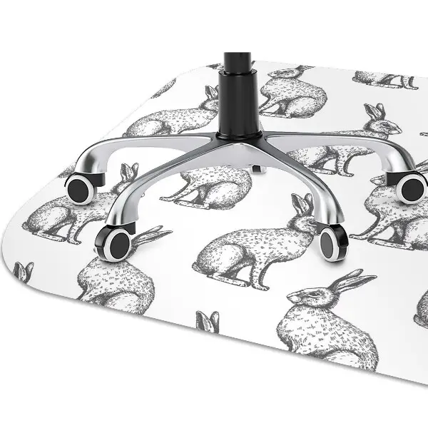 Tapis bureau lapins blancs