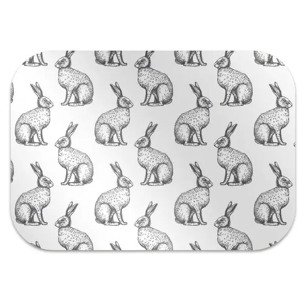 Tapis bureau lapins blancs