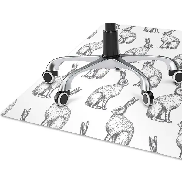 Tapis bureau lapins blancs