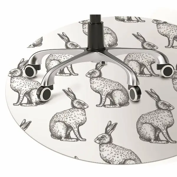 Tapis bureau lapins blancs