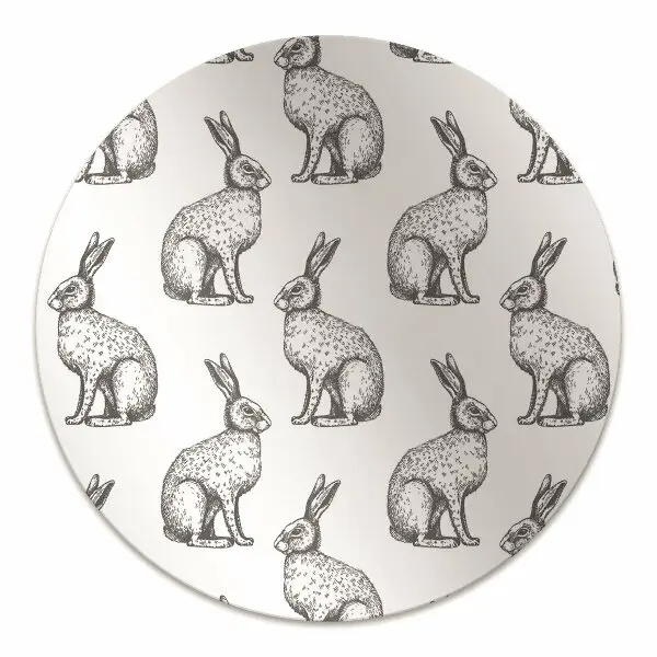 Tapis bureau lapins blancs