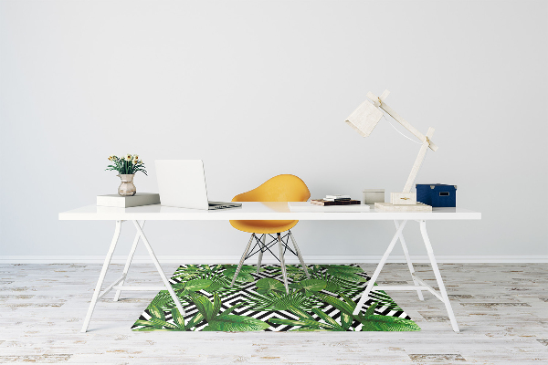 Tapis protection sol Feuilles géométriques