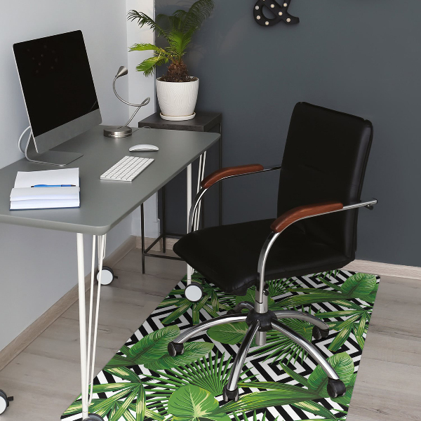 Tapis protection sol Feuilles géométriques