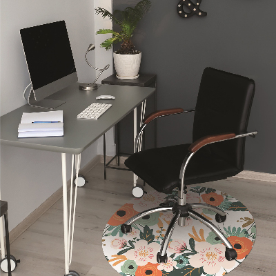 Tapis de chaise de bureau Fleurs colorées