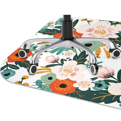 Tapis de chaise de bureau Fleurs colorées