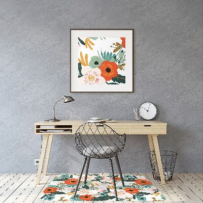 Tapis de chaise de bureau Fleurs colorées