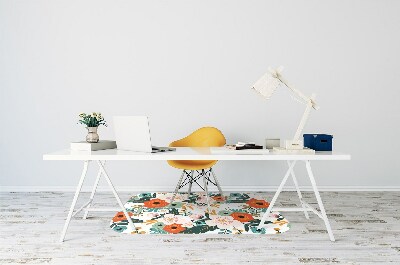 Tapis de chaise de bureau Fleurs colorées