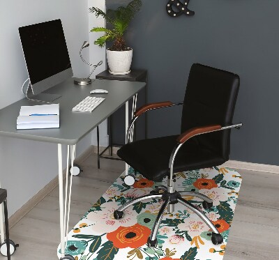 Tapis de chaise de bureau Fleurs colorées