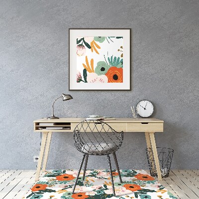 Tapis de chaise de bureau Fleurs colorées