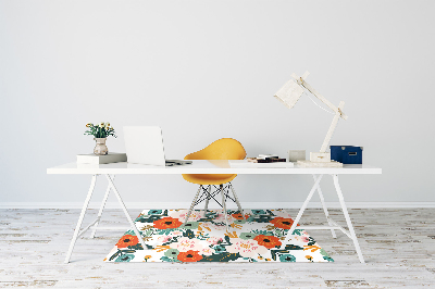 Tapis de chaise de bureau Fleurs colorées