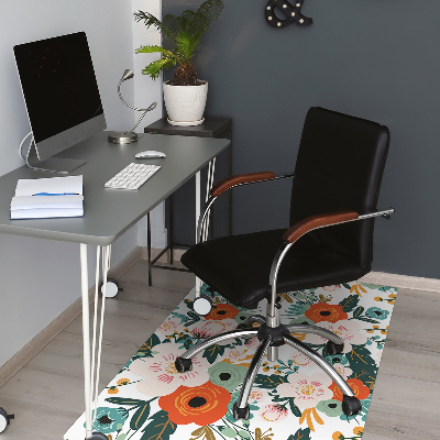 Tapis de chaise de bureau Fleurs colorées