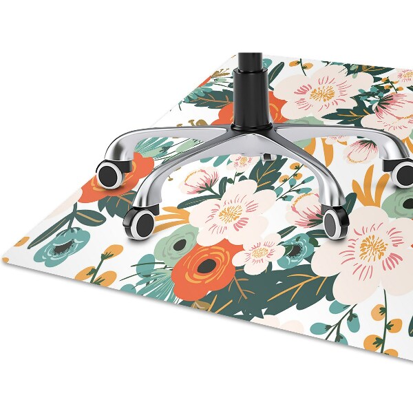 Tapis de chaise de bureau Fleurs colorées