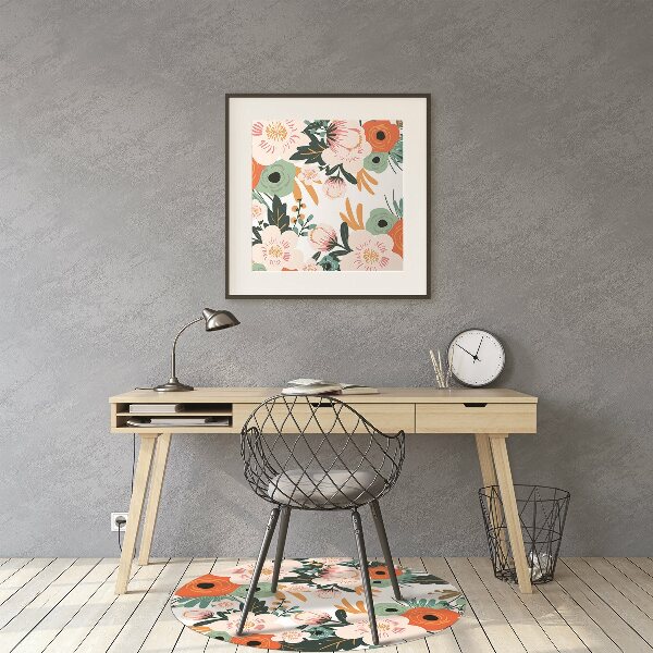 Tapis de chaise de bureau Fleurs colorées