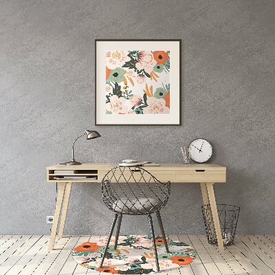 Tapis de chaise de bureau Fleurs colorées