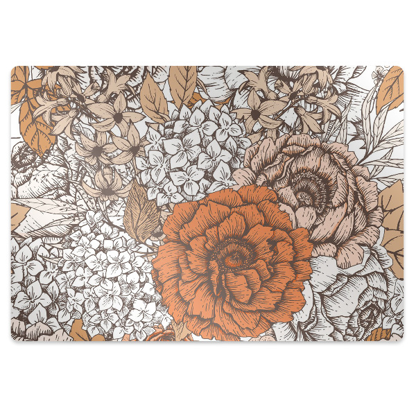 Tapis fauteuil bureau do biura Roses orange