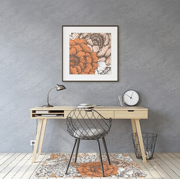 Tapis fauteuil bureau do biura Roses orange