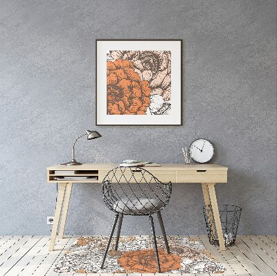 Tapis fauteuil bureau do biura Roses orange